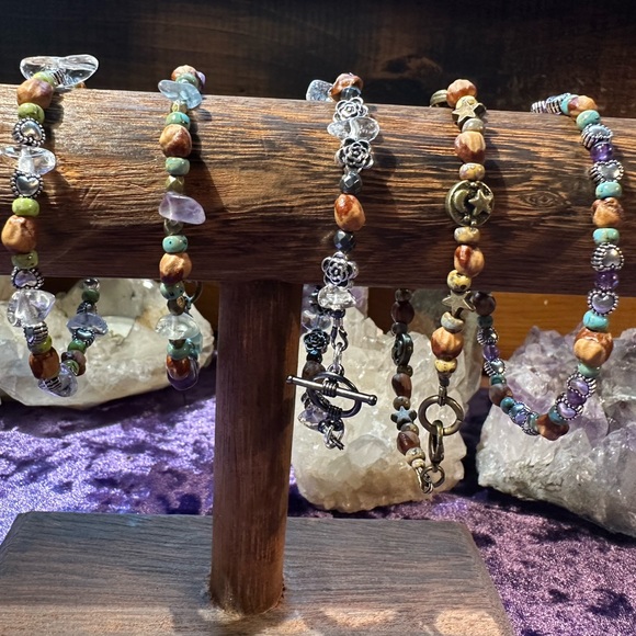 Navajo Native American Ghost Bead & Clear Quartz Bracelet - Handmade - Picture 9 of 9
